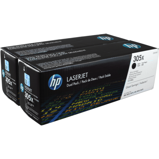 2 HP Toner CE410XD 305X Doppelpack schwarz