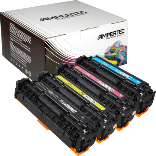 4 Ampertec Toner ersetzt HP CE410X+11A-13A 305X 305A Multipack KCMY