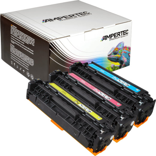 3 Ampertec Toner ersetzt HP CF370AM 305A Multipack CMY