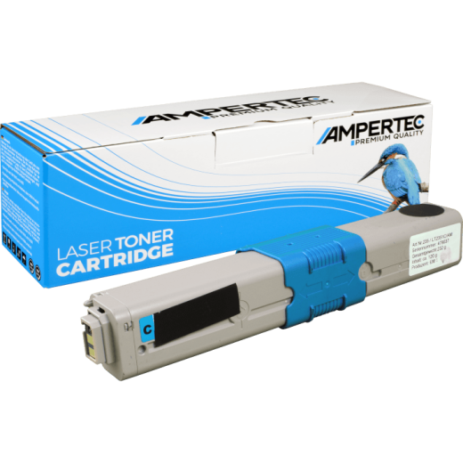 Ampertec Toner ersetzt Oki 44973535 cyan