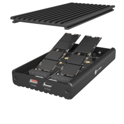 Geh. IcyBox USB 3.2 Gen2x2 Type-C 2-fach M.2 PCle NVMe