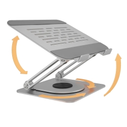 Notebookhalter IcyBox rotierend höhenverstellbar Aluminium