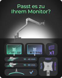 Monitorständer IcyBox 1 Monitor mit Tischhalterung