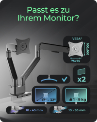 Monitorständer IcyBox 2 Monitore mit Tischhalterung