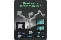 Monitorständer IcyBox 3 Monitore mit Tischhalterung