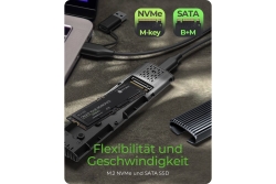 Geh. IcyBox für NVMe M.2 & SATA M.2 SSD