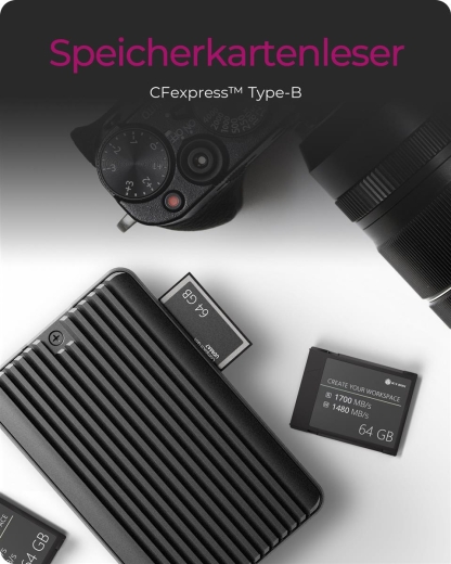 Geh.IcyBox M.2NVMe/SATA SSD mit CFexpress Type-B Kartenleser