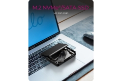 Geh.IcyBox M.2NVMe/SATA SSD mit CFexpress Type-B Kartenleser