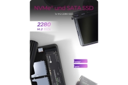 Geh. IcyBox M.2NVMe/SATA SSD mit zweifachem SD CR