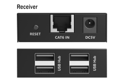 DIGITUS USB Extender 4xUSB-A 150m mit CAT6 schwarz