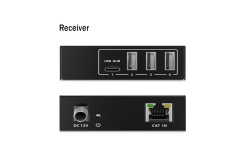 DIGITUS USB Extender 3xUSB-A 1xUSB-C mit CAT-Kabel schwarz
