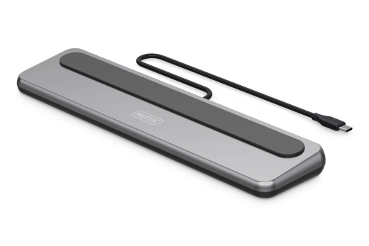 DIGITUS Docking USB-C->HDMI,DP,USBA,USBC,RJ45,PD silber