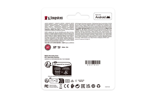 SD MicroSD Card 128GB Kingston SDXC Canvas+ Gen3 m.Adapter retail