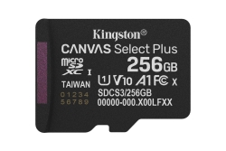 SD MicroSD Card 256GB Kingston SDXC Canvas+ Gen3 m.Adapter retail