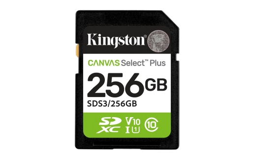 SD Card 256GB Kingston SDXC Canvas Plus Gen3 C10 retail