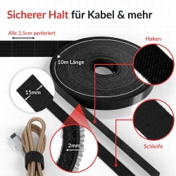 LTC Klettrolle Rip Roll 10m zum Bündeln&Ordnen schwarz