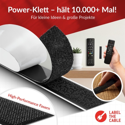 LTC Klettrolle Easy Tape Strap 8mx20mm Bündeln&Ordnen schw