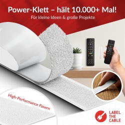 LTC Klettrolle Easy Tape Strap 8mx20mm Bündeln&Ordnen weiß