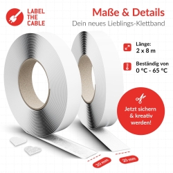 LTC Klettrolle Easy Tape Strap 8mx20mm Bündeln&Ordnen weiß