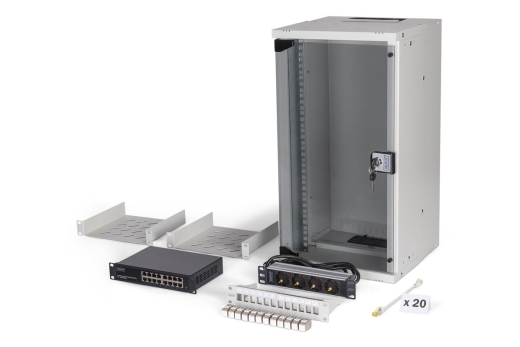DIGITUS Netzwerk-Set 254 mm (10) - 12HE, 315x300 mm (BxT)we
