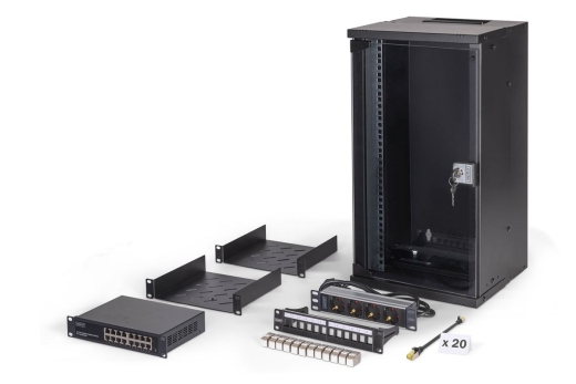 DIGITUS Netzwerk-Set 254 mm (10) - 12HE, 315x300 mm (BxT)sw