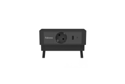 Fellowes Strommodul Schreibtisch 1xSteckdose,USB-A,USB-C sch