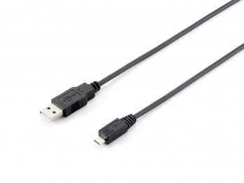 Equip Kabel USB-A2.0->Micro-B St/St 1.80m schwarz Polybeutel