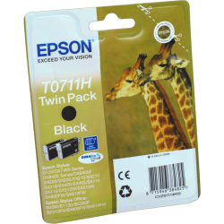 2 Epson Tinten C13T07114H10 Doppelpack schwarz T0711H