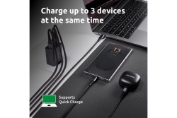 Intenso Power Adapter 1x USB-A/2x USB-C 65W GaN Black