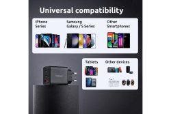 Intenso Power Adapter 1x USB-A/2x USB-C 65W GaN Black