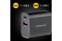 Intenso Power Adapter 1x USB-A/1x USB-C 30W Black