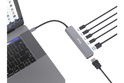 Equip Adapter USB-C->HDMI/3xUSB-C/USB-A 4K/ 60Hz 0.25m Alu.