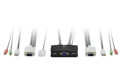 LevelOne KVM Switch 2-Port USB VGA Kabel audio support sw