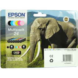 6 Epson Tinten C13T242840 Multipack KCMY LC LM 24