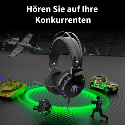 INCA Gaming Headset 7.1 Surround Sound/RGB/Vibr./USB Schwarz