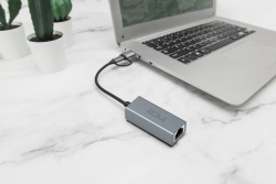 INCA Adapter IUTP-01TX Ethernet > USB und Typ C Anschluss