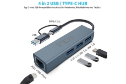 INCA Adapter IUTP-03TX Ethernet > USB und Typ-C 1000Mbit/s