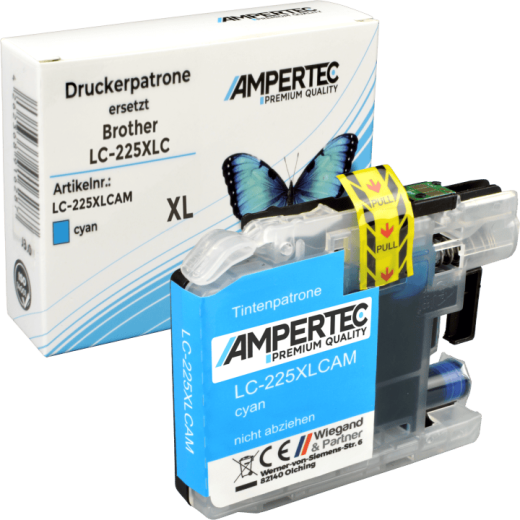 Ampertec Tinte kompatibel mit Brother LC-225XLC cyan