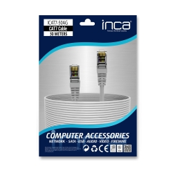 INCA Ethernetkabel 23AWG Cat7 Kupfer 10Gbit 50.00m grau