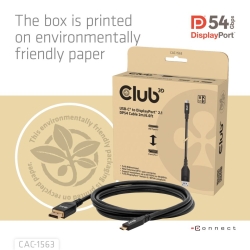 Club3D Kabel USB Typ C <-> DP 2.1 2m 8K120Hz St/St