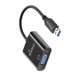 MediaRange USB-A 3.0 auf VGA(HD15)Video Konverter, 20cm, sw