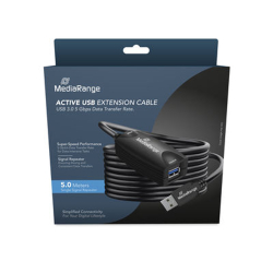 MediaRange Aktives USB-Verlängerungskabel, USB 3.0, 5m, sw