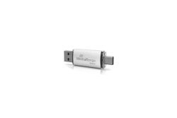 MediaRange USB-Stick 3.2 Gen 1 USB-A und USB-C,512GB silber