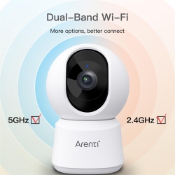 Arenti Indoor 5G Wi-Fi UHD 3K/5MP Pan Tilt Zoom Priv Cam
