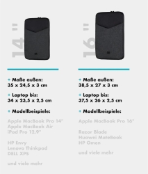 Onemate Laptop Sleeve / 16 schwarz