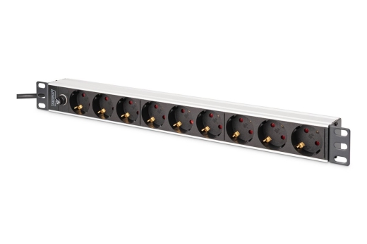 DIGITUS Steckdosenleiste 9-fach 19 Alu. 1HE 2m schwarz