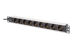 DIGITUS Steckdosenleiste 9-fach 19 Alu. 1HE 2m schwarz