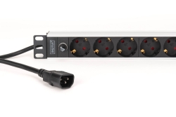 DIGITUS Steckdosenleiste 9-fach 19 Alu. 1HE 2m schwarz
