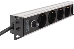 DIGITUS Steckdosenleiste 9-fach 19 Alu. 1HE 2m schwarz
