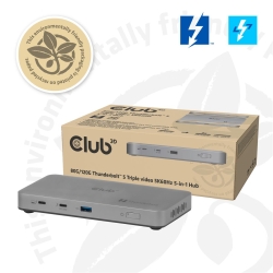 Club3D Thunderbolt5 5-in-1 HUB > 3xThunderbolt/1xUSB Bu/BU